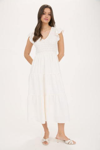 Autumn Whisper Maxi Dress - Cream