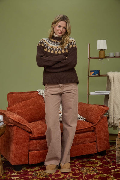 Maple Lodge Sweater - Brown Multi