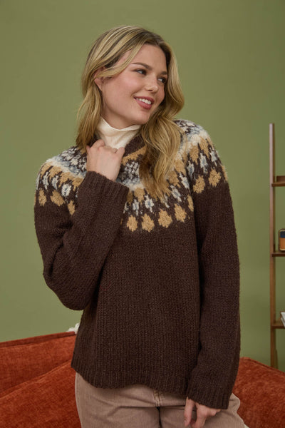 Maple Lodge Sweater - Brown Multi