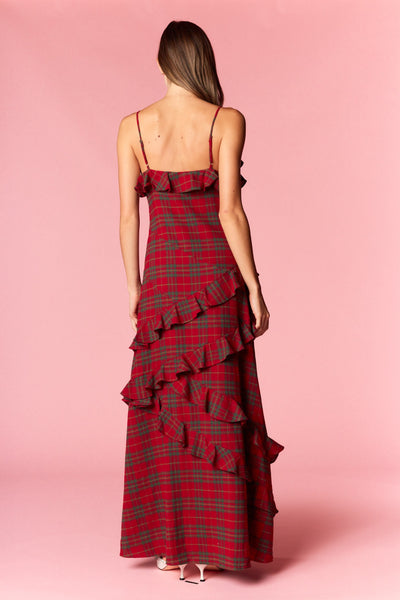 The Winterberry Plaid Maxi Dress