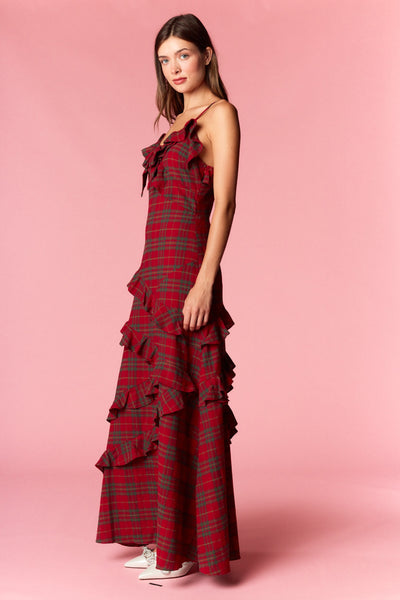 The Winterberry Plaid Maxi Dress