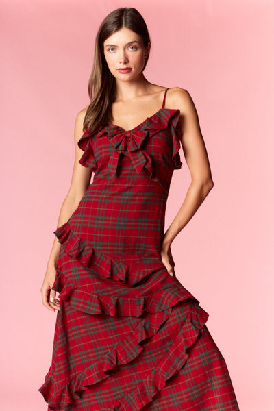 The Winterberry Plaid Maxi Dress