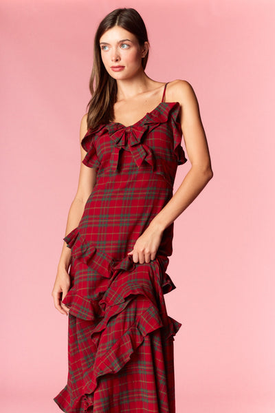 The Winterberry Plaid Maxi Dress