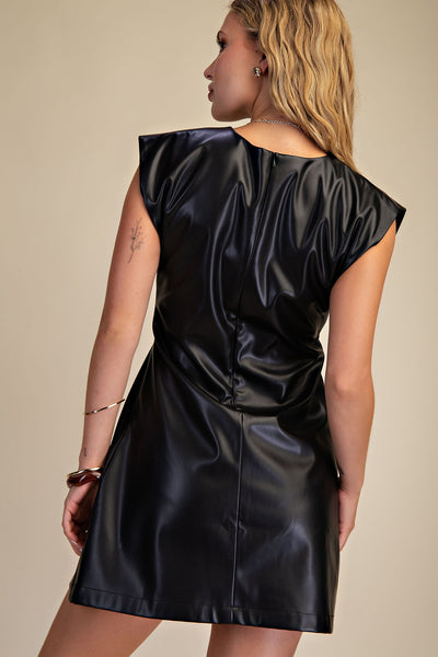 Luxe Leather Dress - Black