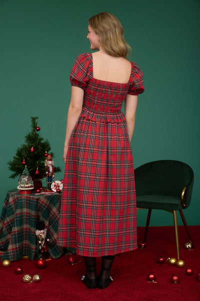 Merry Tartan Maxi Dress - Red Multi