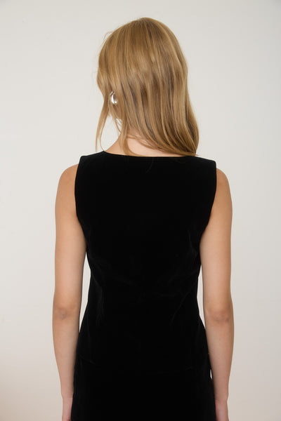 Santa Baby Velvet Top - Black