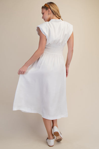 Belle Zipper Maxi Dress-White