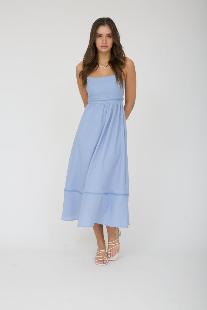 Sail Away Maxi Dress - Dusty Blue