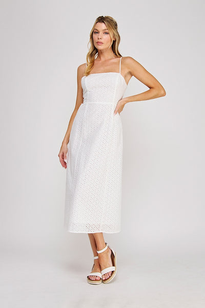 Lily Eyelet Maxi - White