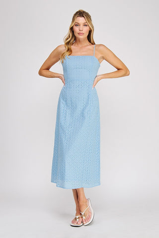 Lily Eyelet Maxi - Blue
