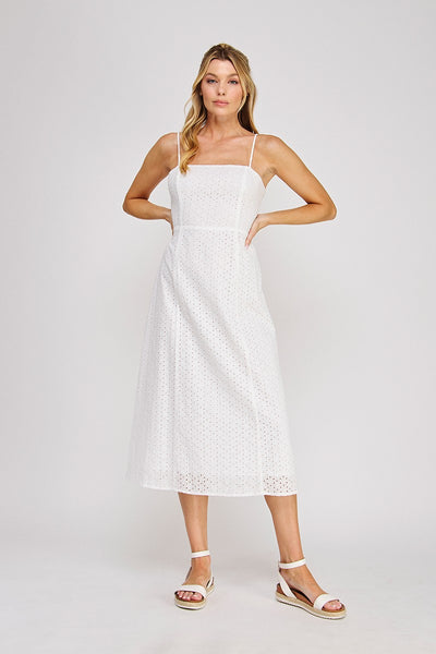 Lily Eyelet Maxi - White