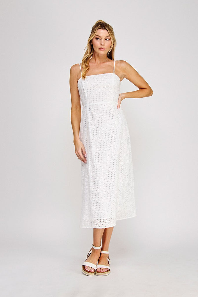Lily Eyelet Maxi - White