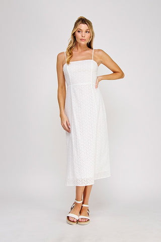 Lily Eyelet Maxi - White