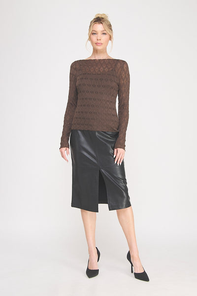 Muse Mesh Top - Brown