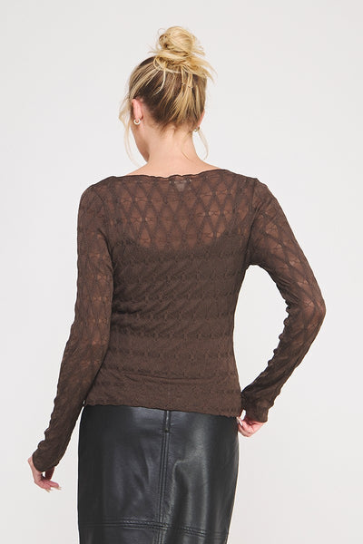 Muse Mesh Top - Brown