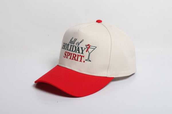 Full Of Holiday Spirit Hat-Beige/Red