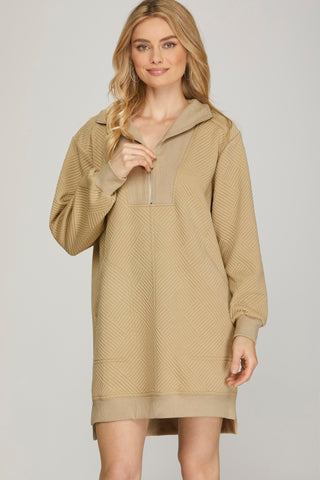 Maple Street Dress-Taupe