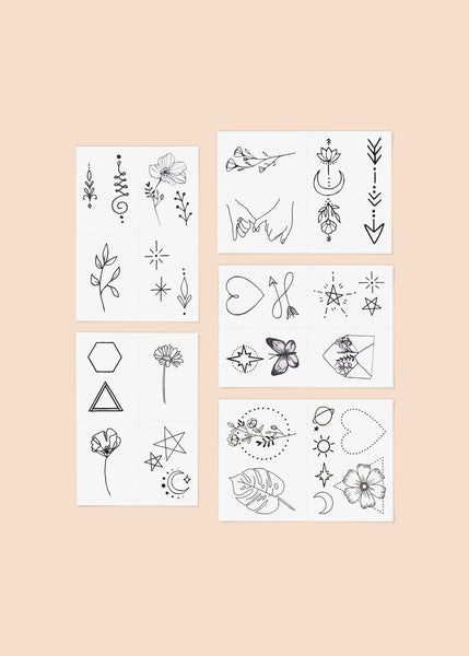 Temporary Tattoos - Fine Line Pack