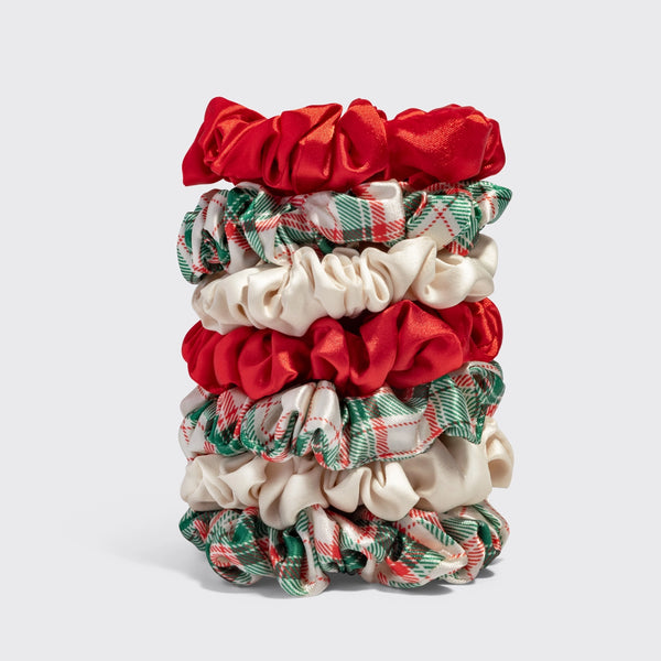 Kitsch Holiday Ruched Satin Scrunchies 7pc
