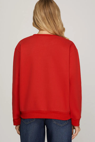 Oh Deer Sweatshirt - Red