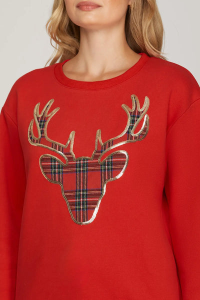Oh Deer Sweatshirt - Red