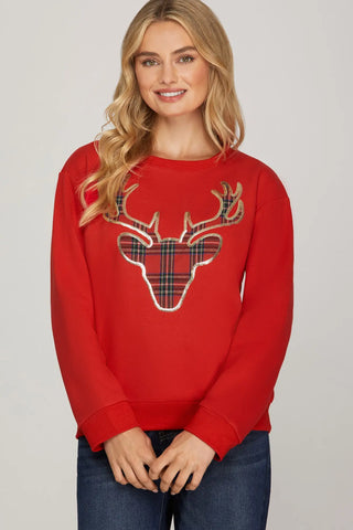 Oh Deer Sweatshirt - Red