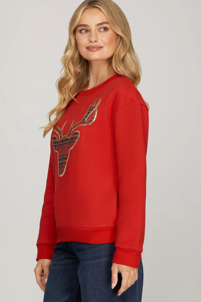 Oh Deer Sweatshirt - Red