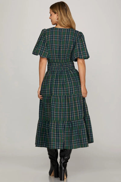 Holiday Heritage Plaid Dress - Green