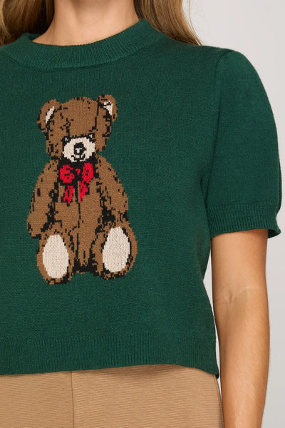 Merry Teddy Sweater - Green