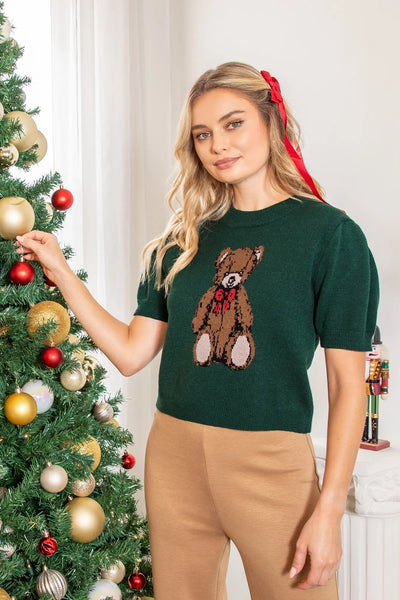 Merry Teddy Sweater - Green