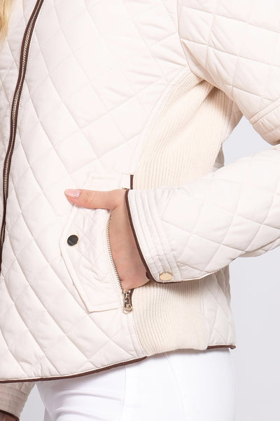 Diamond Quilted Jacket - Ivory