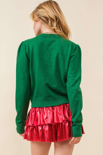 Happy Holidays Tinseltown Sweater - Green