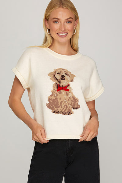 Jingle Pup Sweater - Cream