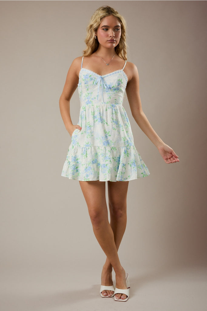 light blue garden party dress Garden Party Smocked Floral Maxi Dress | Trendy Woman Dress