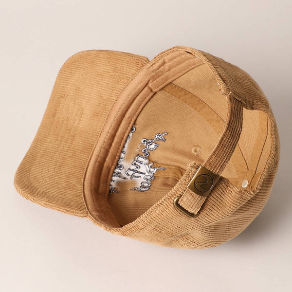 Good Things Take Time Corduroy Hat - Sand