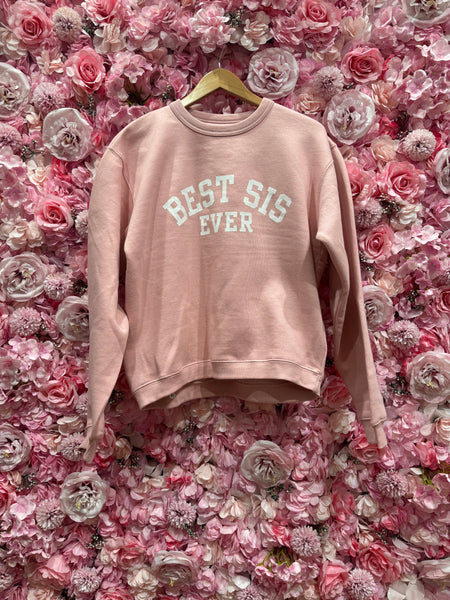 Best Sis Collegiate Sweatshirt - Dusty Rose