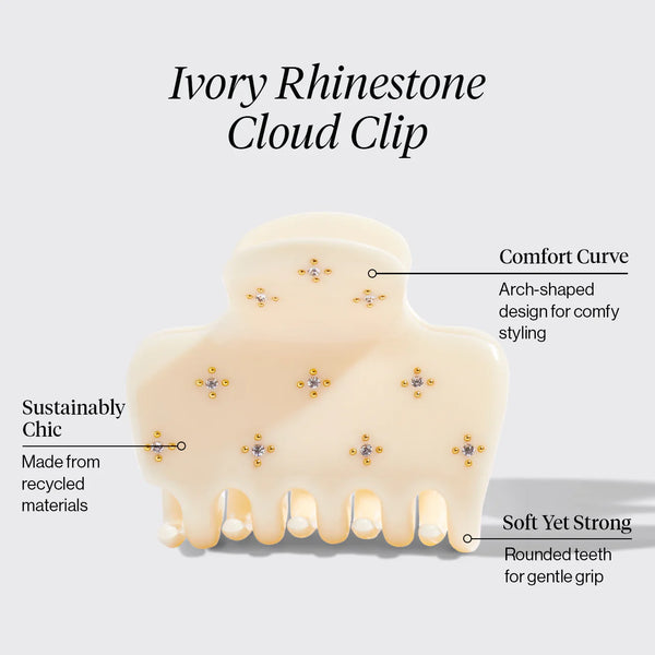 Kitsch Rhinestone Med Claw-Ivory