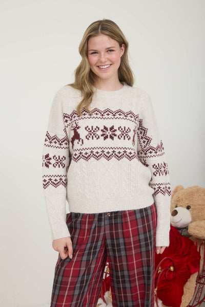 Reindeer Cozy Sweater - Ivory