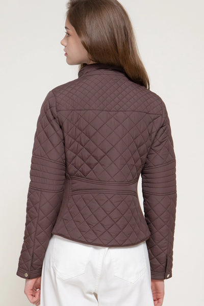 Diamond Quilted Jacket - Chocolate