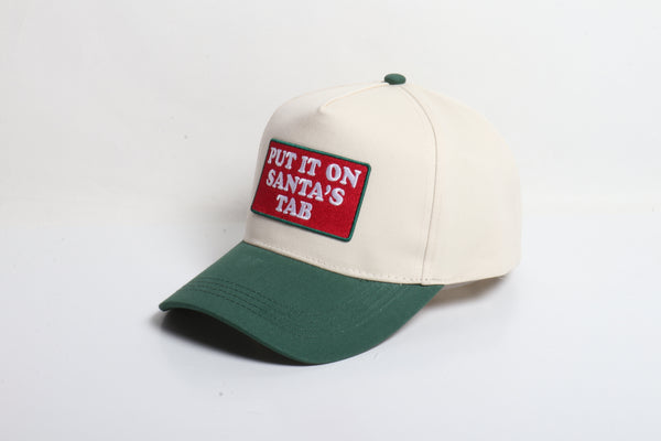 Put It On Santa's Tab Hat - Beige/Green
