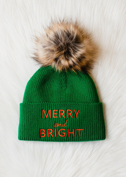 Merry&Bright Pom Pom Hat - Green