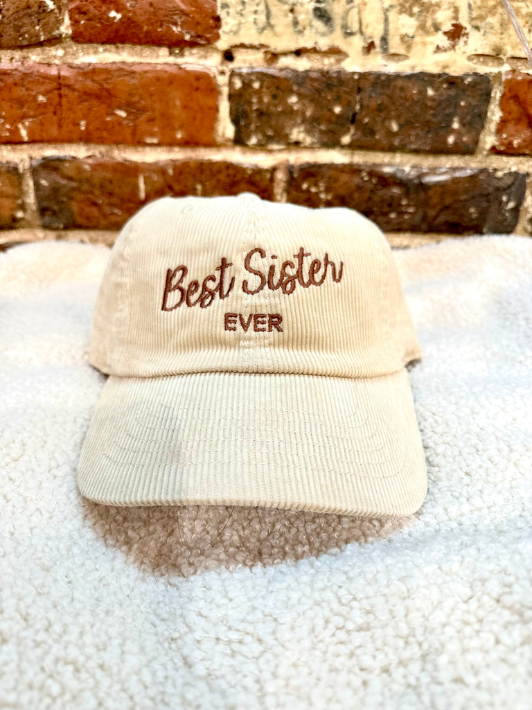 Best Sis Courdroy Hat - Beige