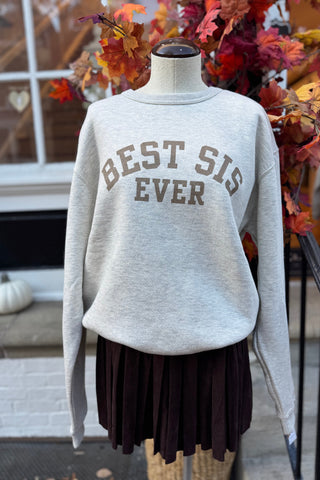 Best Sis Collegiate Crew - Oat Heather