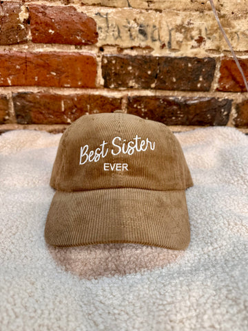Best Sis Courdroy Hat - Tan