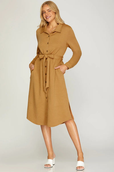 Bonefire Dress-Camel