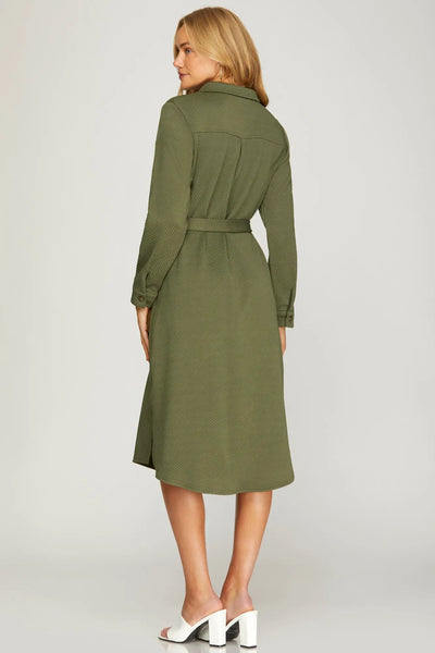 Bonefire Dress-Olive