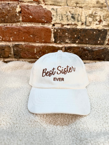 Best Sis Courdroy Hat - Cream