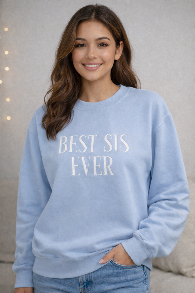 Best Sis Ever Embroidered - L.Blue - 3 Sisters