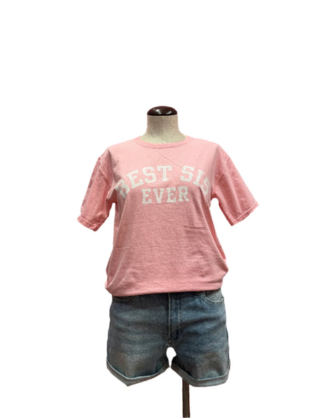 Best Sis Collegiate Tee - Pink