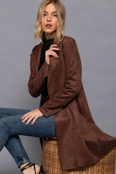 Falling For Suede Jacket - Dark Brown